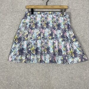 Tee Time Athletic Pleated Skort Multicolor Floral Womens S Lined Golf Pickleball